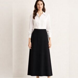 Elegant Black High-Low A-Line Maxi Skirt for any occasion